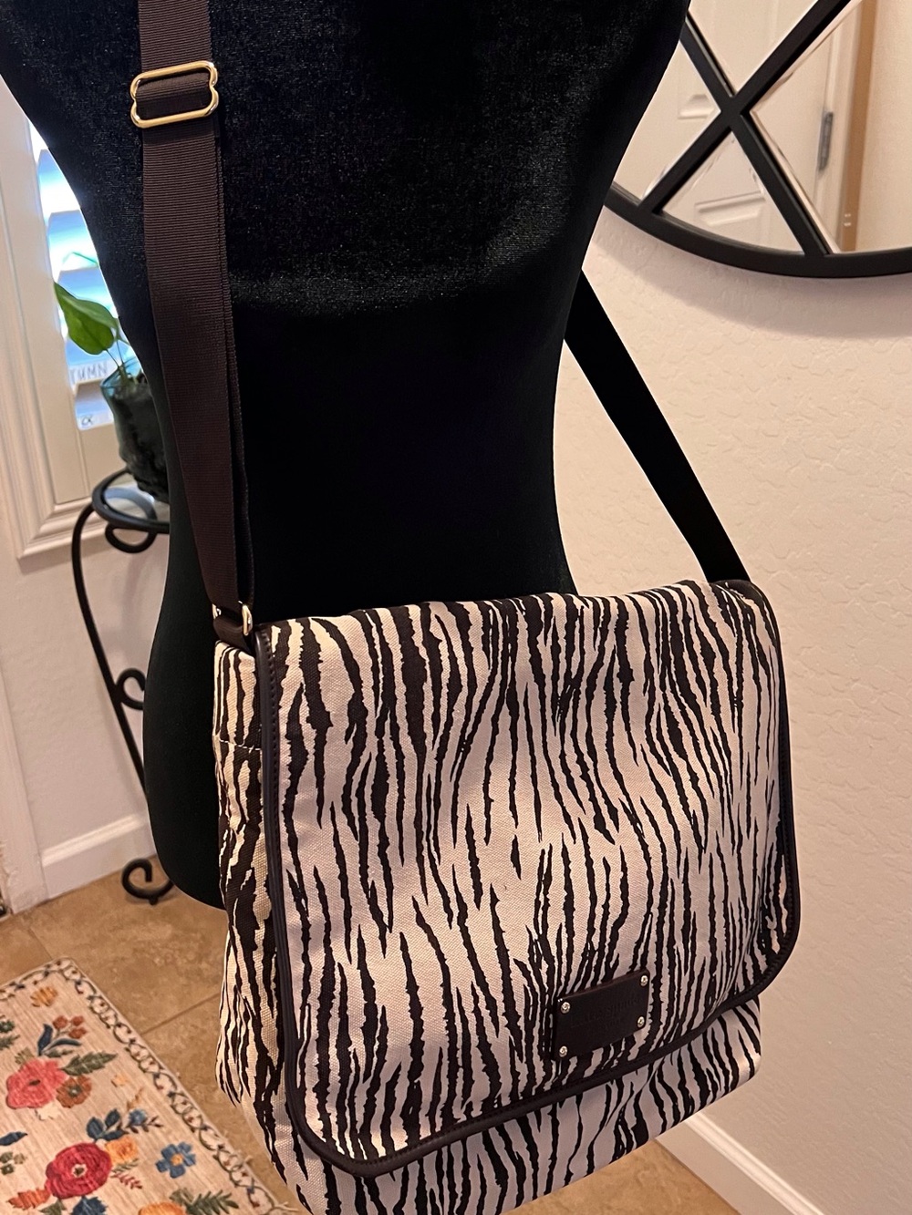 kate spade Black and White Zebra Print Crossbody Bag